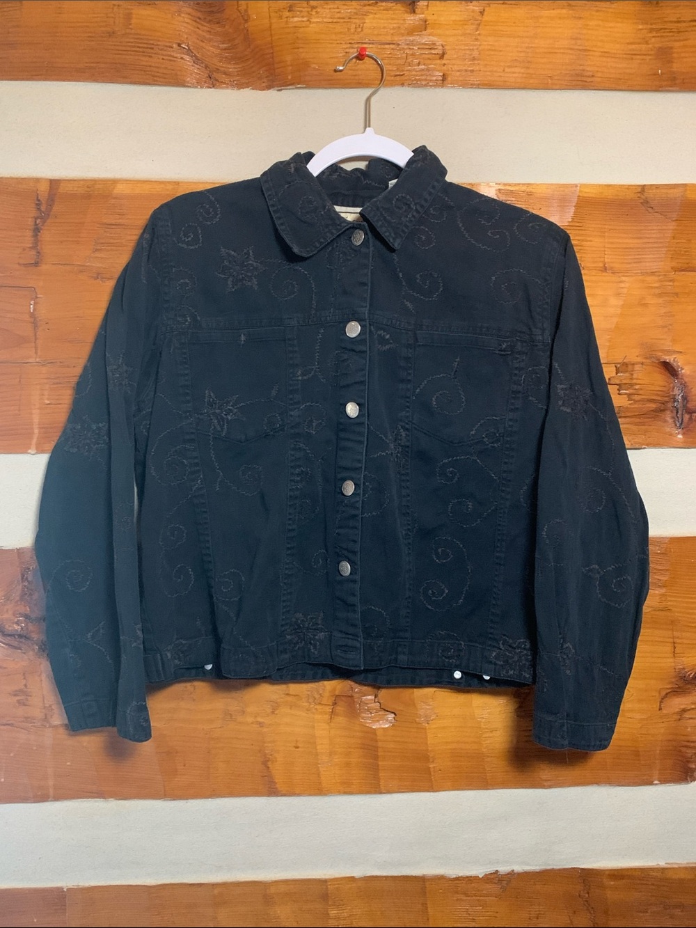 Carrie Allen black jean jacket